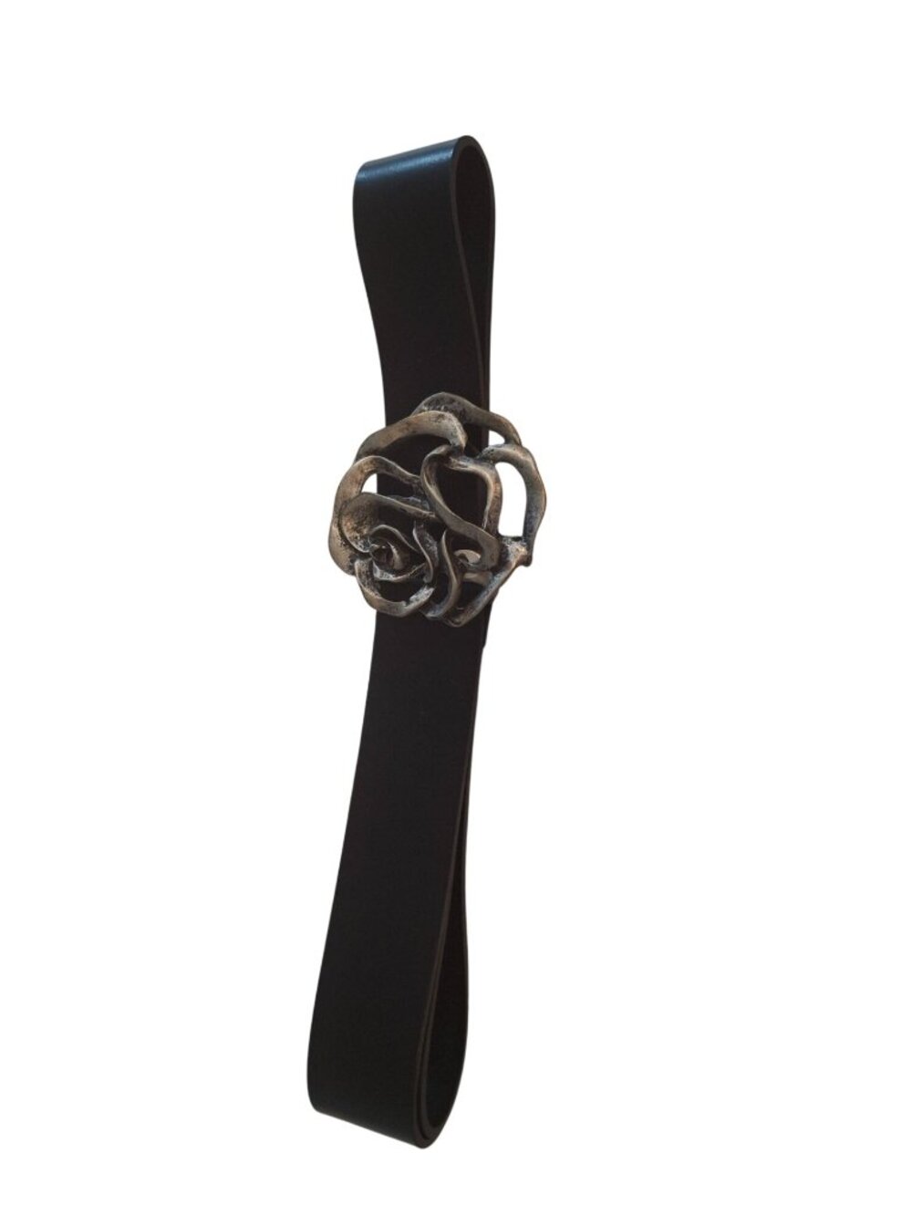 Crossing Pointe Belt Womens 2X 42 in Black Bonded Leather Plus Size Y2K Classic